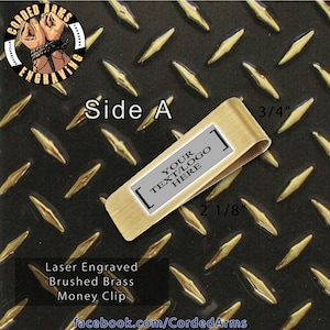 Custom Laser Engraved Brass Money Clip Wallet Credit Card Holder