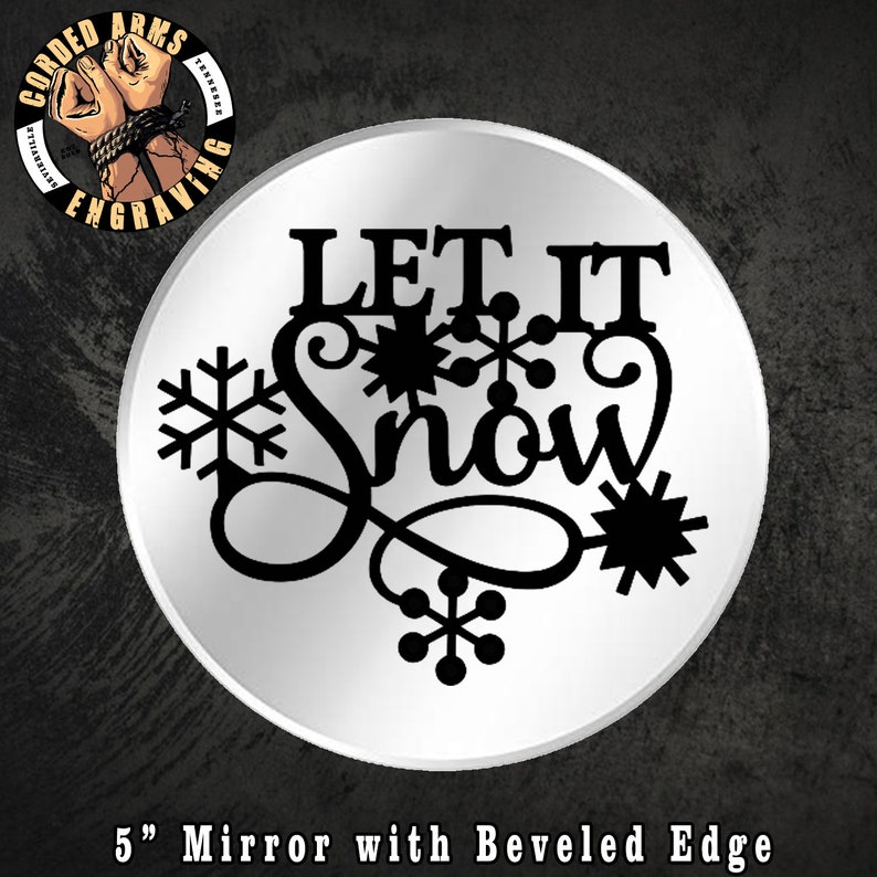 Custom Laser Engraved Mirror let It Snow Christmas Holiday Etsy
