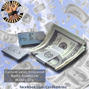 Custom Laser Engraved Aluminum Money Clip Wallet Credit Card Holder