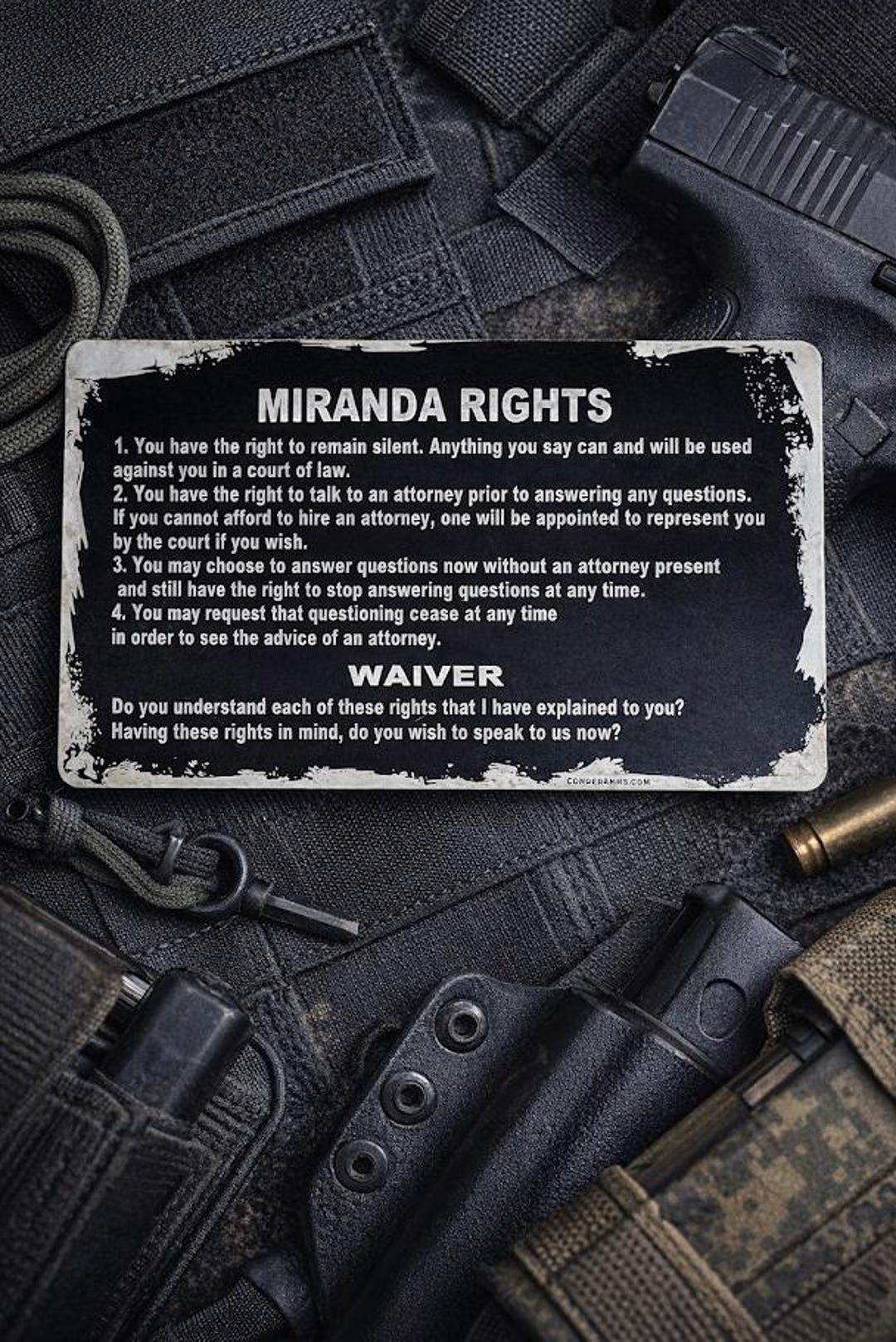 Constructional Rights Card Miranda Rights Wallet Card – Laser Engraved Tactical Constitutional ...