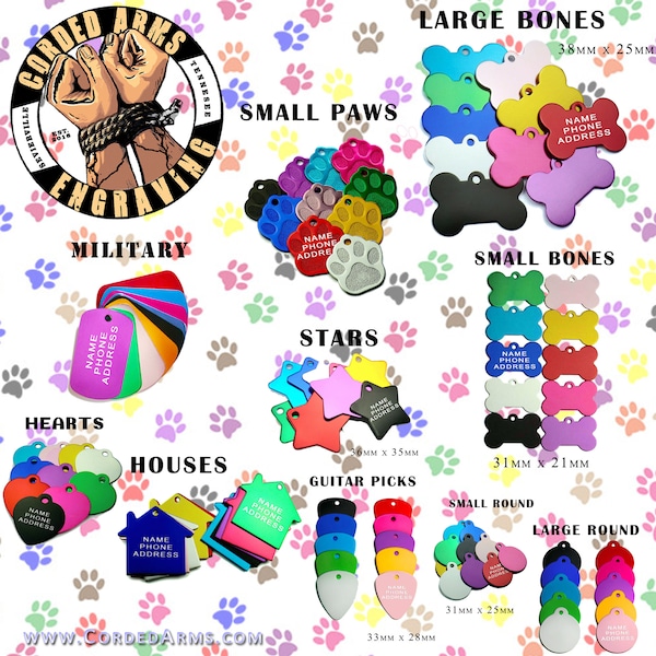 Custom Laser Engraved Pet Tag - Dog Tag - Pet ID - Cat ID - Dog ID Charm