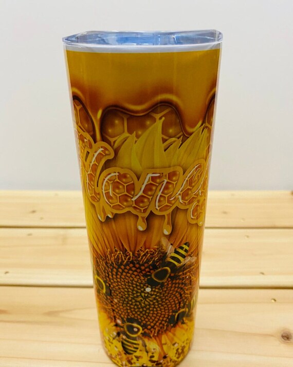 Sunflower Honey Bee Tumbler Honey Bee Tumbler Sunflower Etsy