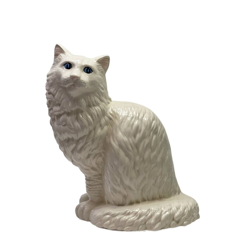 Ceramic Hobbyist Large White Persian Decorative Collectible Cat Etsy