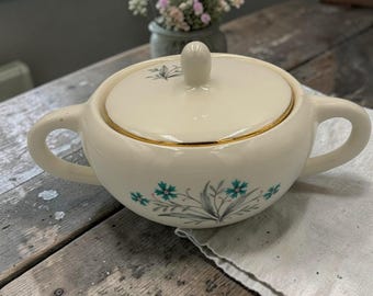 SCIO Vintage 1959 MCM Hampton Floral Collectible Lidded Sugar Dish