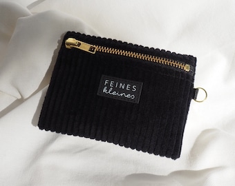 Mini bag made of corduroy / black / wallet, case