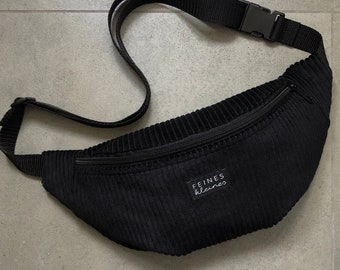 Bumbag Schwarz aus Cord / Bauchtasche, Gürteltasche, Fanny Pack