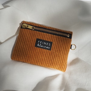 Mini Täschchen aus Cord / Goldgelb / Senfgelb / Portemonnaie, Etui