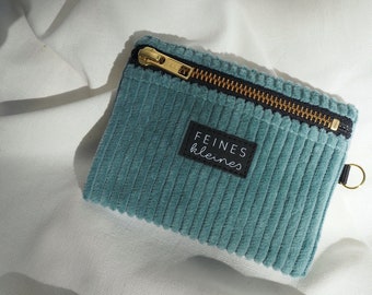Mini bag made of corduroy / mint / wallet, case