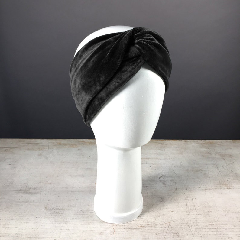 Headband, Knot headband, Turban headband, Velvet / Black hairband image 2