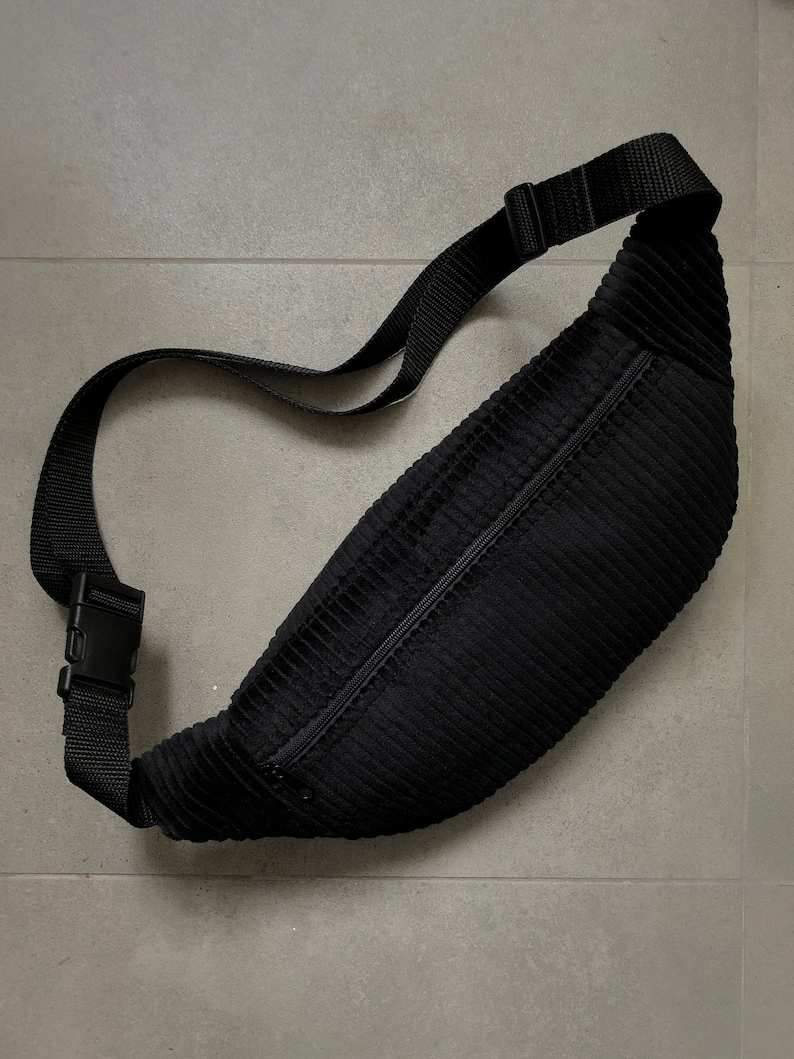 Bumbag black made of corduroy / bum bag, belt bag, fanny pack image 2