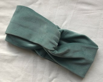 Stirnband, Knotenstirnband, Turban Stirnband, Haarband aus Samt / Mint