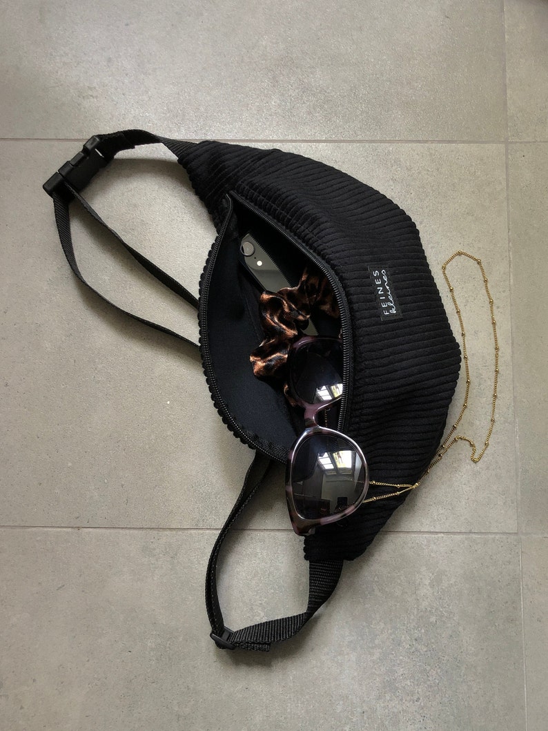 Bumbag black made of corduroy / bum bag, belt bag, fanny pack image 5