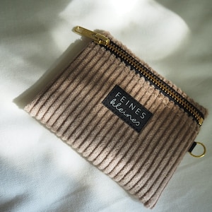 Mini Täschchen aus Cord / Beige / Portemonnaie, Etui