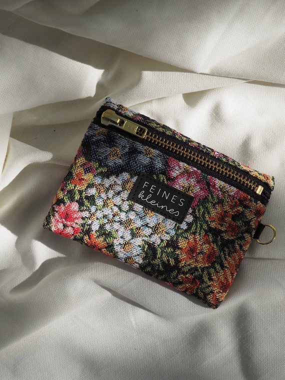 Mini Täschchen mit Blumenmuster / Portemonnaie, Etui