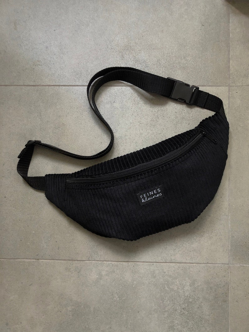 Bumbag black made of corduroy / bum bag, belt bag, fanny pack image 1