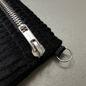 Multi way bag black cord with silver zipper/belly bag and shoulder bag image 5