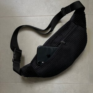 Bumbag black made of corduroy / bum bag, belt bag, fanny pack image 6