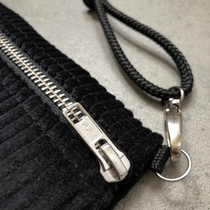 Multi way bag black cord with silver zipper/belly bag and shoulder bag image 4