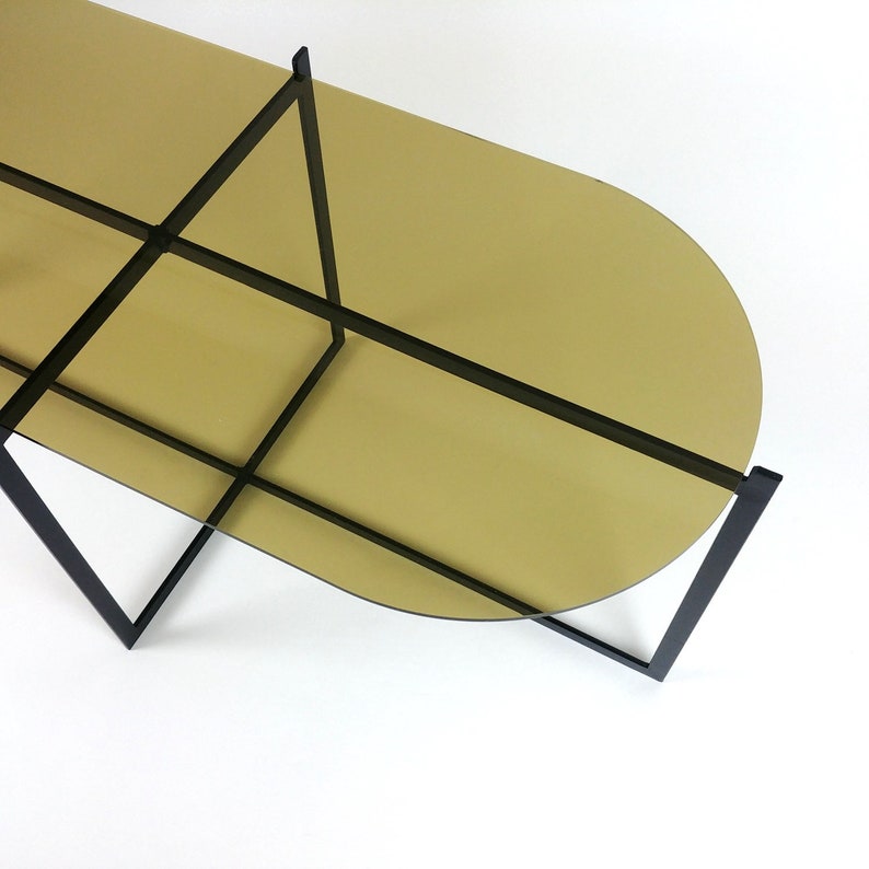 Coffee table curved coffee table lozenge pill minimalist Etsy