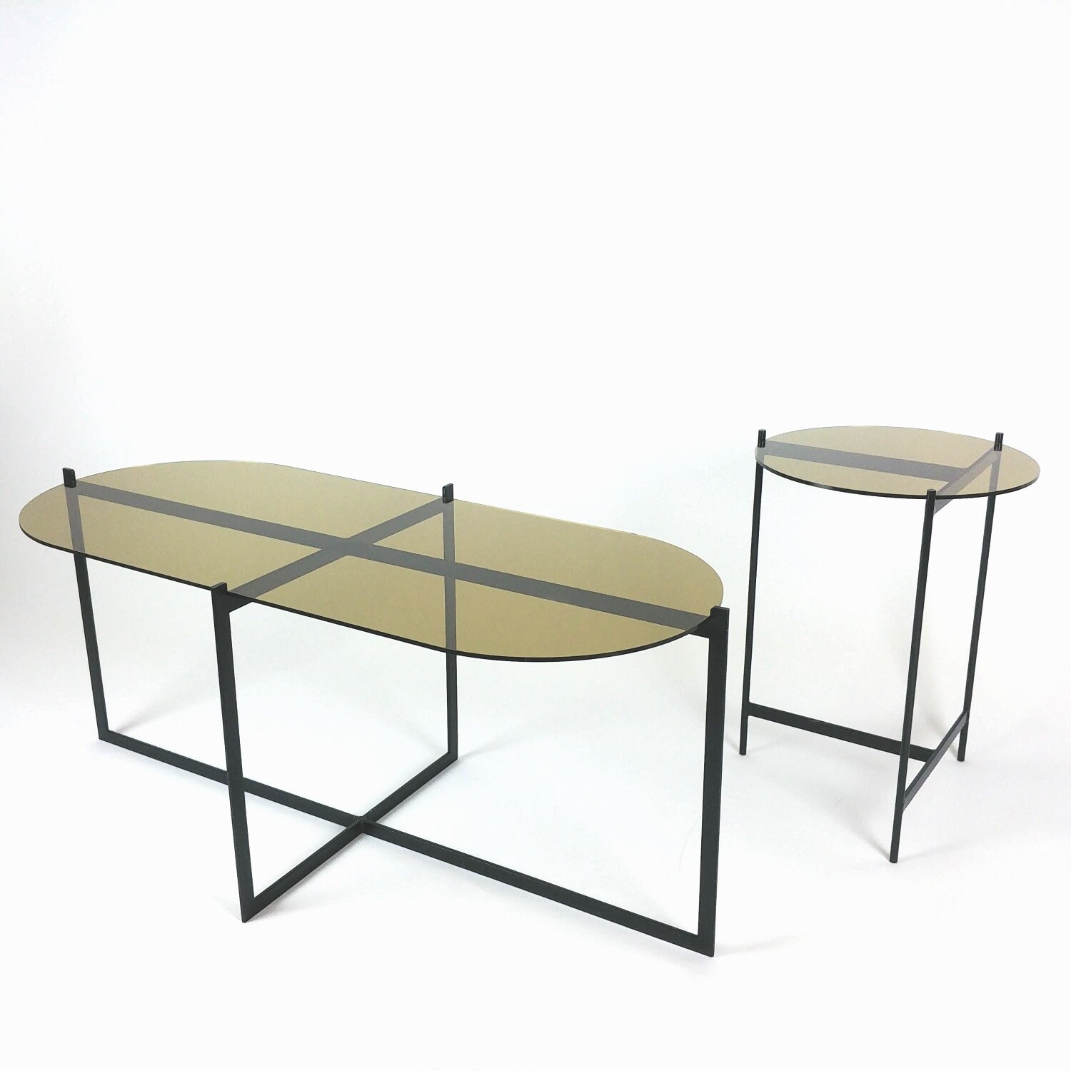 Coffee table curved coffee table lozenge pill minimalist Etsy