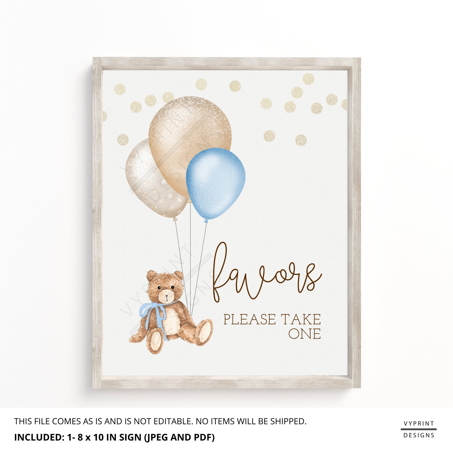 Instant Download Teddy Bear Baby Shower Favors Sign
