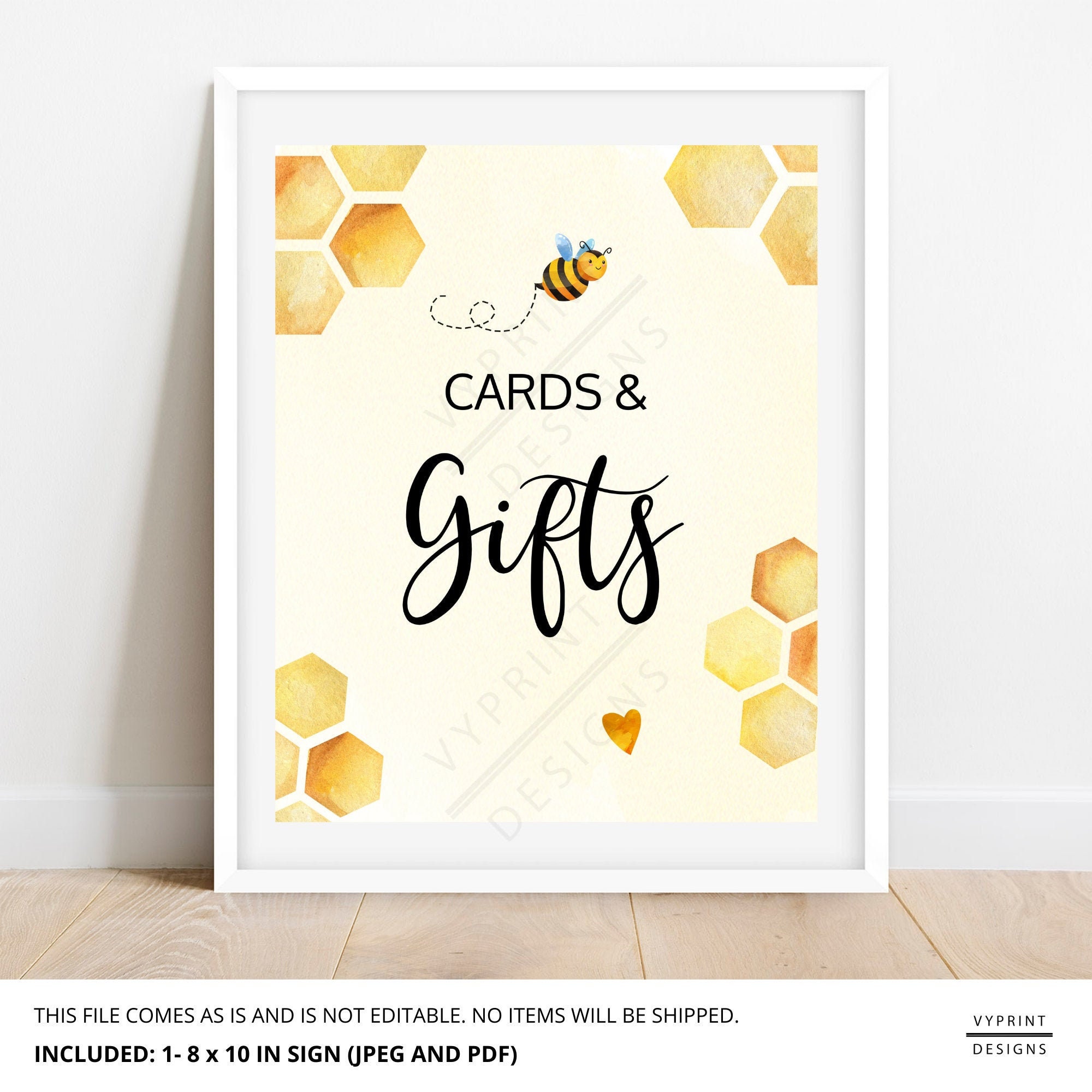 Bee Themed Cards and Gifts Table Sign 8x10 Printable Honey Etsy