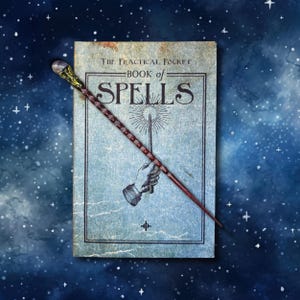 Mystical Book of Spells Spellbook with Magic Wand – Handmade Witchcraft Journal, Wiccan Grimoire, Spellbook Gift, Pagan Altar Supplies