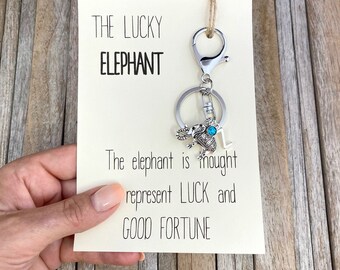 Elephant Keychain, Elephant Keyring, Personalised Elephant Gift, Elephant Charm, Silver Elephant, elephant lover Gift, elephant accessory