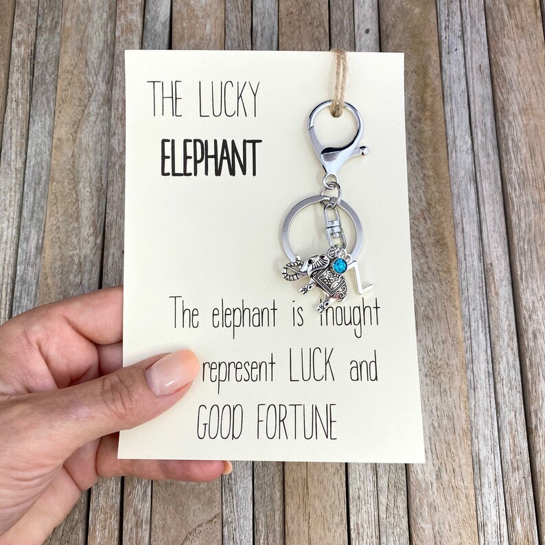 Elephant Keychain Elephant Keyring Personalised Elephant Etsy