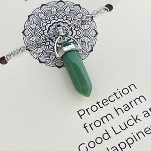 Collana Giada Verde Collana Cristallo Giada Ciondolo Pietra Naturale Collana Pietra Preziosa Giada Meditazione cristallo Giada Gioielli giada, Collana per Uomo immagine 2