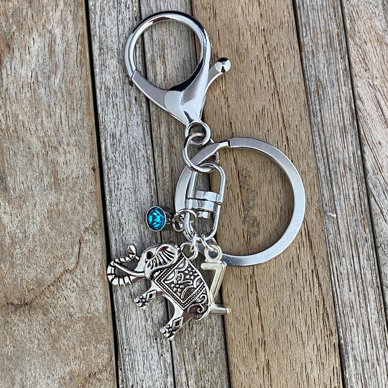 Elephant Keychain Elephant Keyring Personalised Elephant Etsy