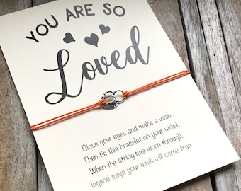 Girlfriend love gift, Wish Bracelet, Valentine's day, Valentine card, Love gift, Romantic gift, Wish bracelet, Wife gift, heart bracelet