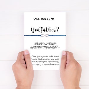 Will you be my GODMOTHER GODFATHER Wish Bracelet Gift Christening Baptism Gift, Godmother Proposal, Godparents Gift, Godmother Card image 6