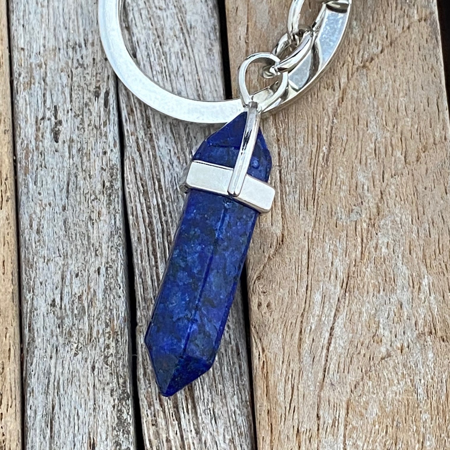 Lapis Lazuli Stone Keyring Crystal Keychain Lapis Lazuli Etsy
