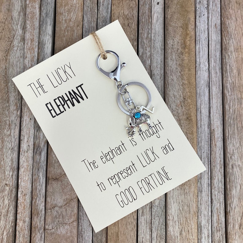 Elephant Keychain Elephant Keyring Personalised Elephant Etsy
