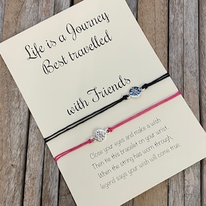 La vita è un viaggio, Best Friends Matching Wish Bracelets, Compass bracelet set, Wish Bracelet, Regali BFF, Regali di amicizia, Regalo di viaggio