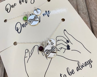 Set di 2 collane Pinky Promise, Pinky Promise, collane abbinate, collana dell'amicizia, gioielli promessa, Pinky Giura, regalo migliore amico