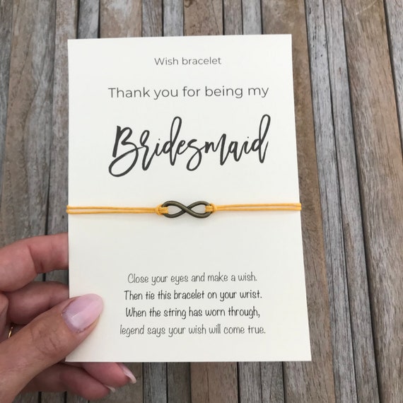 Thank You for Being My Bridesmaid Bridesmaid Gift Bridesmaid Wish Bracelet Infinity Bracelet Bridal Party Thank You Bridesmaid Bracelet Etsy UK