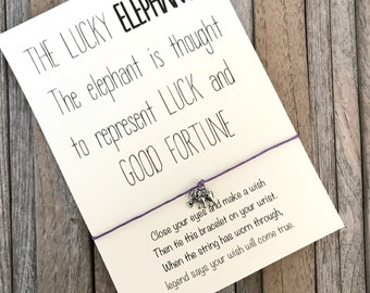 Lucky Elephant Bracelet, Elephant Wish Bracelet, Elephant Jewelry, Elephant Gift, Friendship Bracelet, Elephant Bracelet, Good luck gift