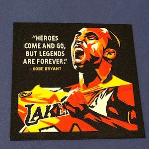 3" Kobe Bryant Woven patch NBA Lakers Legends art Embroidery limited qty