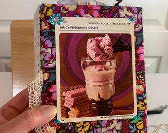 Diario spazzatura a tema cucina degli anni '70 "Saucy Peppermint Shakes" Colorazione Disegno Scrittura Ispirazione Kitsch