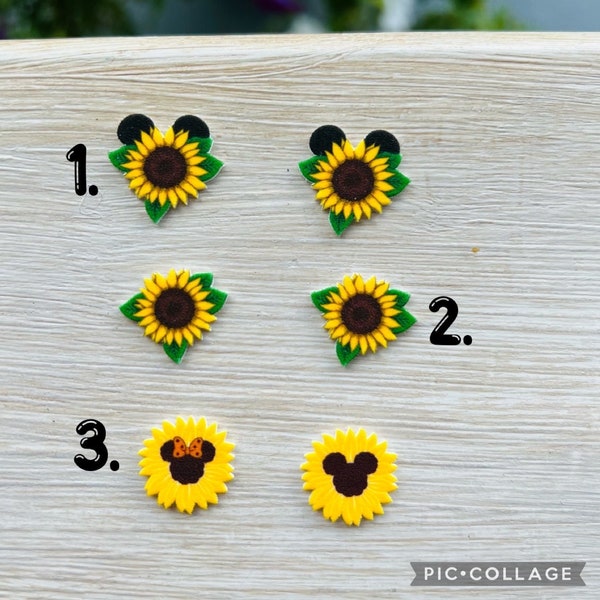 New Sunflower Mouse Earring/Handmade to Order/Stud Earrings/Nickel Free/Hypoallergenic