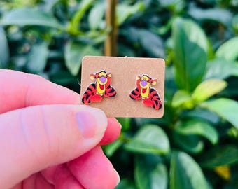 Tigger Earrings/Winnie The Pooh/Handmade to Order/Stud Earrings/Nickel Free/Hypoallergenic