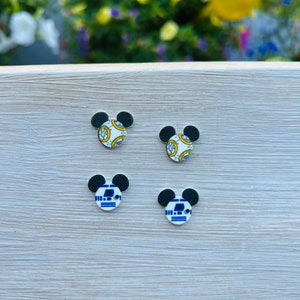 Galaxy Droid Mouse Earring Collection/Handmade to Order/Stud Earrings/Nickel Free/Hypoallergenic