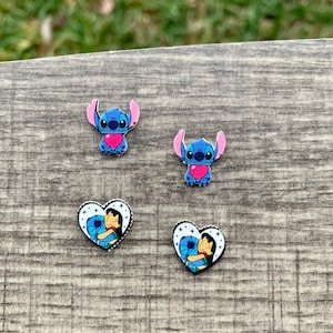 Ohana Earrings/Lilo and Stitch/Ohana/Handmade to Order/Stud Earrings/Nickel Free/Hypoallergenic