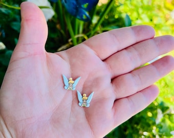 Tinkerbell Earrings: Disney Accessories, Handmade Acrylic Nickel Free Studs, Hypoallergenic