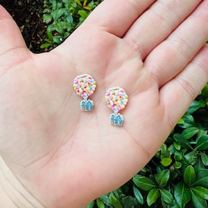 New UP Balloon Earrings/UP/Pixar/Handmade to Order/Stud Earrings/Nickel Free/Hypoallergenic