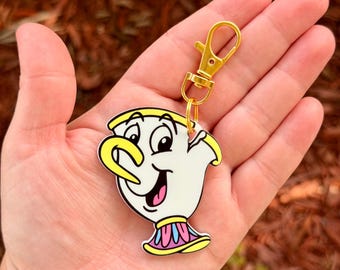 Bag Charm Chip: Disney Castle, Beauty and the Beast, Disney Inspired Accessories, Belle, Handmade