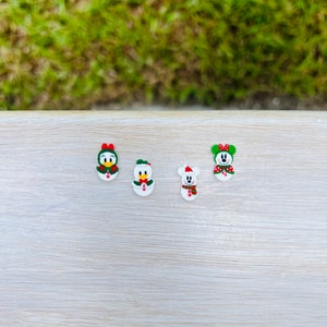 New Snowman Duck & Mouse Earrings/Christmas Disney Jewelry/Donald Duck Earrings/Stud Earrings/Nickel Free/Hypoallergenic