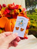 Classic Mouse Pumpkin Earrings: Disney Halloween, Handmade Acrylic Nickel Free Stud Earrings Hypoallergenic